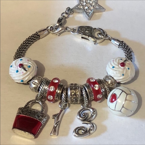 🆕 Brighton Number Three #3 silver charm with crystals Retired style NWOT - Picture 3 of 4